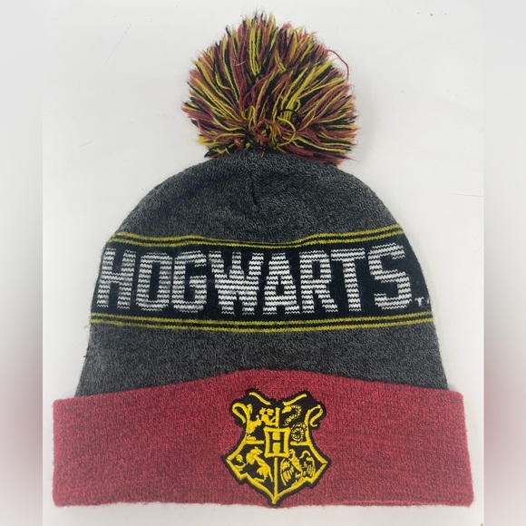 HARRY POTTER: Hogwarts Unisex Knit Hat. Pom Pom top - Picture 1 of 9